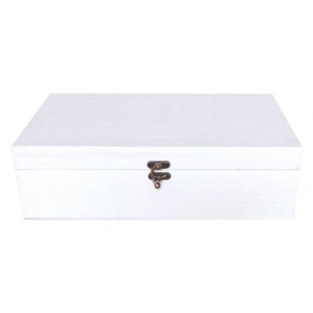 CASSETTA LEGNO BIANCA ANTICATA 2 BOTTIGLIE 36x20,5x10,5 CASL2516