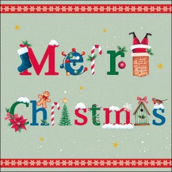 TOVAGLIOLI 33x33 MERRY MESSAGE SAGE  20pz