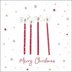 TOVAGLIOLI 33x33 XMAS CANDLES RED 20pz