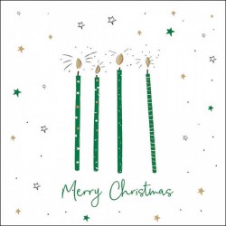 TOVAGLIOLI 33x33 XMAS CANDLES GREEN 20pz