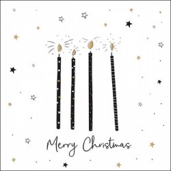 TOVAGLIOLI 33x33 XMAS CANDLES WHITE 20pz