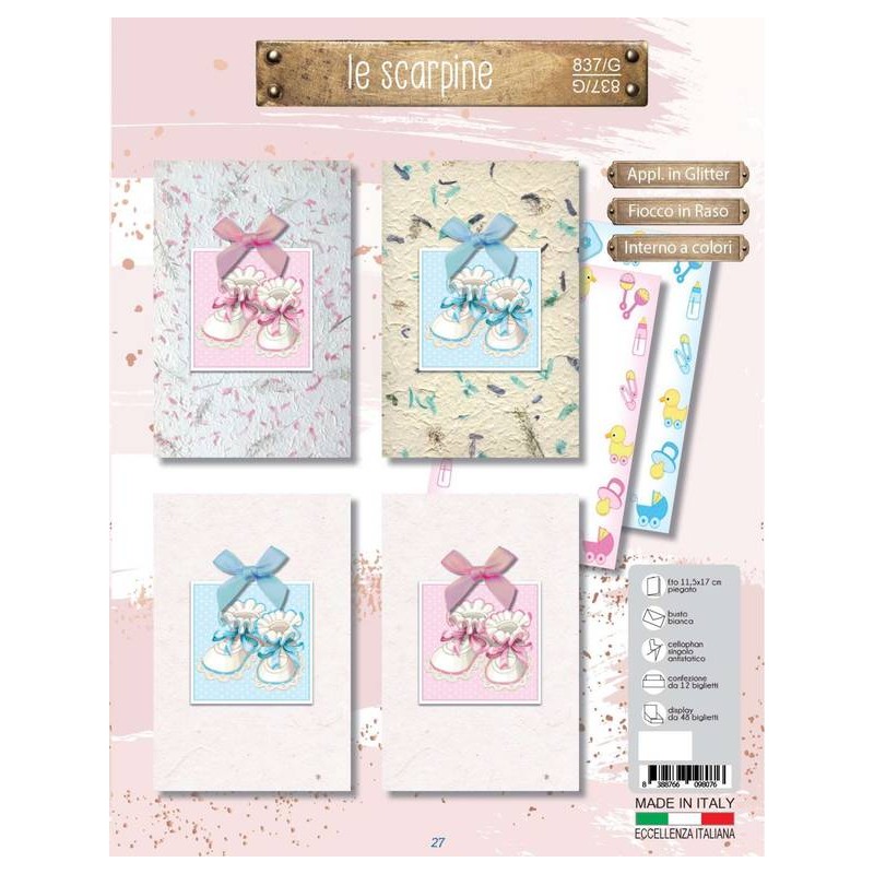 BIGLIETTO AUGURI LE SCARPINE 837/G