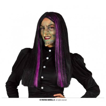 PARRUCCA STREGA CON MECHES VIOLA