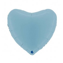 PALLONE MYLAR CUORE 36" 91cm CELESTE 1pz