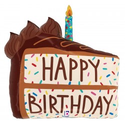 PALLONE MYLAR CAKE CHOCOLATE 28" 71cm HAPPY BIRTHDAY