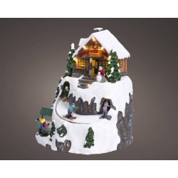 PAESAGGIO CHALET NATALIZIO 21,5x21,5x16cm C/LUCI E MOVIMENTO