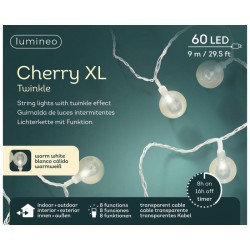 LUCI 60 LED CHERRY XL 8 FUNZIONI TWINKLE OUTDOOR 9mt
