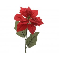 POINSETTIA ROSSA IN POLIESTERE SU STELO 67cm