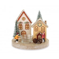 PORTA T-LIGHT WINTER MEMORIES 15x14cm