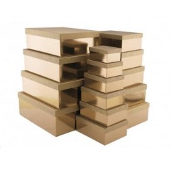 SCATOLA REGALO ORO C/COPERCHIO GLITTERATO 40,5x30,5x15cm