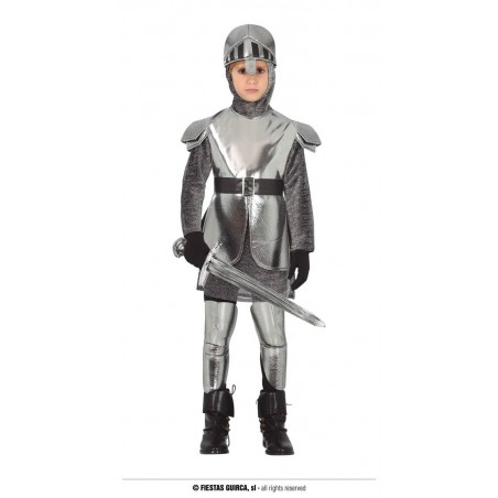 COSTUME DA CAVALIERE CON ARMATURA LUCENTE 5 - 6 ANNI