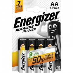 BATTERIE ALKALINE POWER AA STILO 4pz ENERGIZER