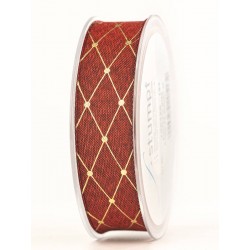 NASTRO TESSUTO CADIZ mm25x20mt BORDEAUX-ORO