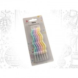 CANDELINE ONDULATE COLORE PASTELLO 6pz