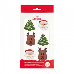 DECORAZIONI NATALIZIE IN ZUCCHERO 3,5-4cm 6pz DECORA