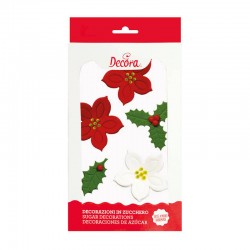 STELLA DI NATALE AGRIFOGLIO IN ZUCCHERO 3,5-4cm 7pz
