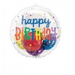 PALLONE MYLAR 50x50cm RAIMBOW BIRTHDAY