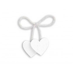 COPPIA CUORICINI LEGNO BIANCO 12pz