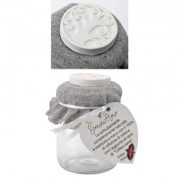 BARATTOLINO IN VETRO C/GESSO ALBERO DELLA VITA E CARTA...