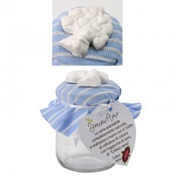 BARATTOLINO IN VETRO C/GESSO ORSETTO E CARTA PIANTABILE...