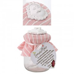 BARATTOLINO IN VETRO C/GESSO CUORE E CARTA PIANTABILE...