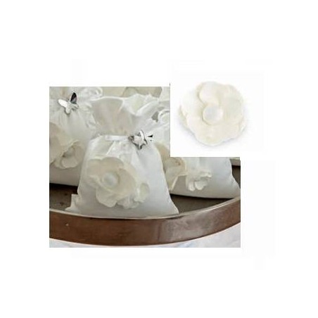 FIORE AVORIO C/ADESIVO Ø3cm 12pz
