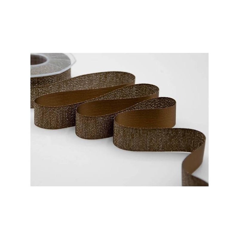 NASTRO RASO BOUTIQUE LAMè mm25x20mt COL.49 MARRONE
