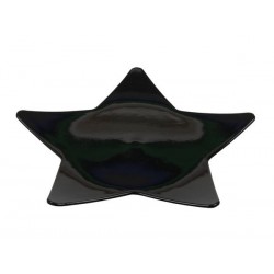 PIATTO PLASTICA 28x28cm STELLA GLITTER NERO