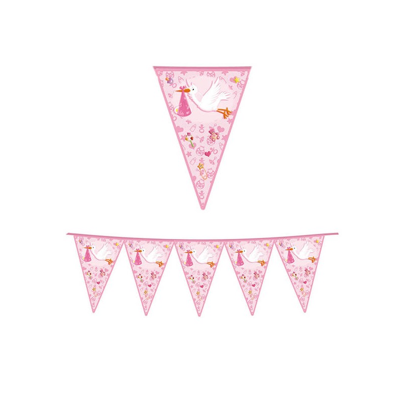 FESTONE BANDIERINE BENVENUTA ROSA 6mt