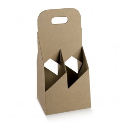 CESTELLO 4 BOTTIGLIE 18x18x35cm AVANA