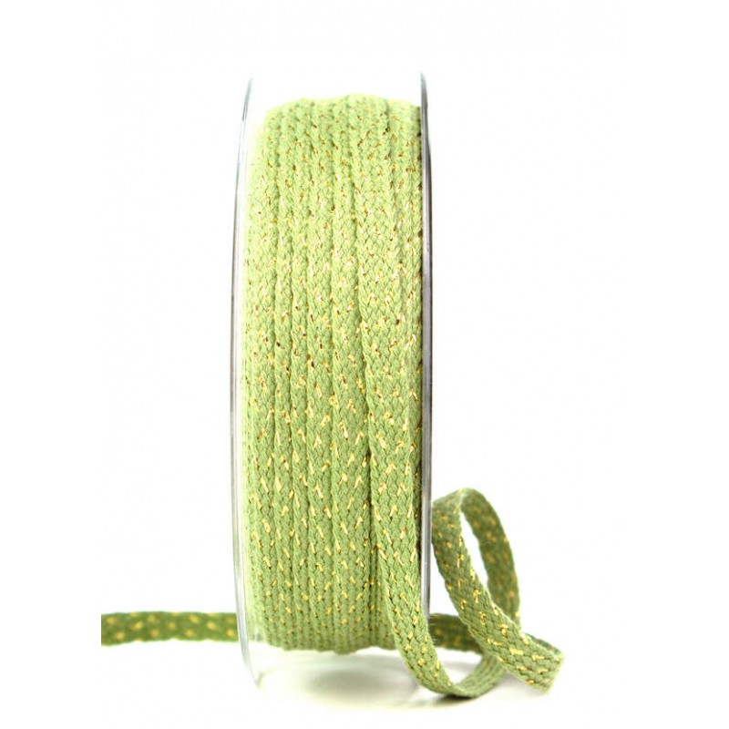 NASTRO IN CORDA ASCONA mm7x15mt VERDE-ORO