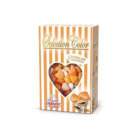 CONFETTI CIOCCOLATO CUORICINI SELECTION COLOR ARANCIO 500gr