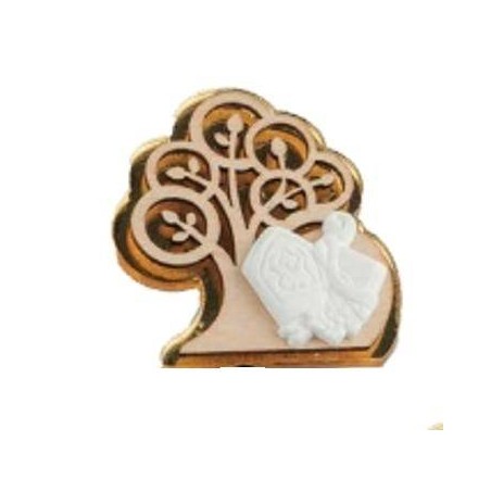 MAGNETE ALBERO CRESIMA PLEXI H.5cm ORO 6pz