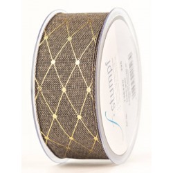 NASTRO TESSUTO CADIZ mm40x20mt MARRONE-ORO