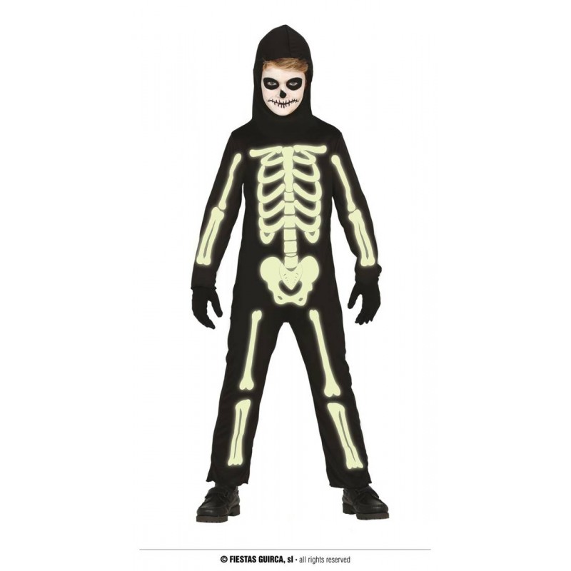 COSTUME SCHELETRO BRILLA NEL BUIO 7-9 anni