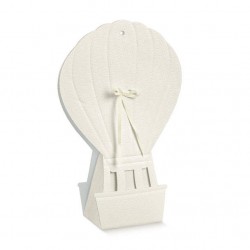 MONGOLFIERA CARTONCINO MATELASSè BIANCO 6x4x14,5cm 10pz