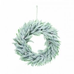 GHIRLANDA CONIFERA INNEVATA CON PIGNE ø40cm