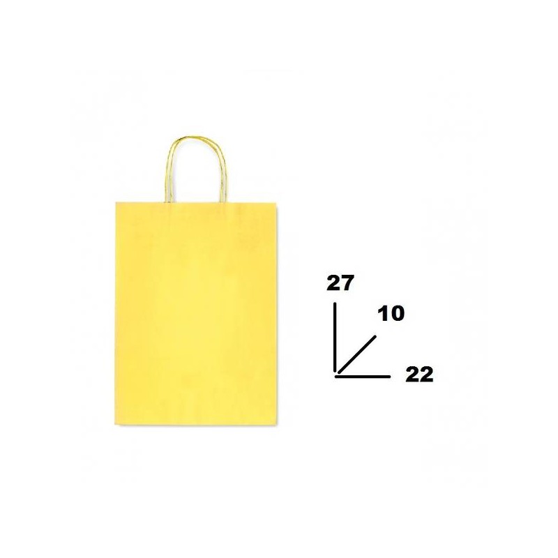 BORSA CARTA COLOR MIS.22+10x27cm GIALLO 757
