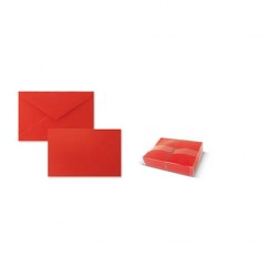 BIGLIETTO + BUSTA 7,5x11,2cm BERNA 10pz ROSSO
