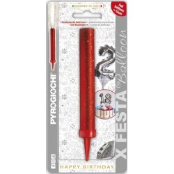 CANDELOTTO FESTA + PALLONCINO MYLAR N°2 H.13cm