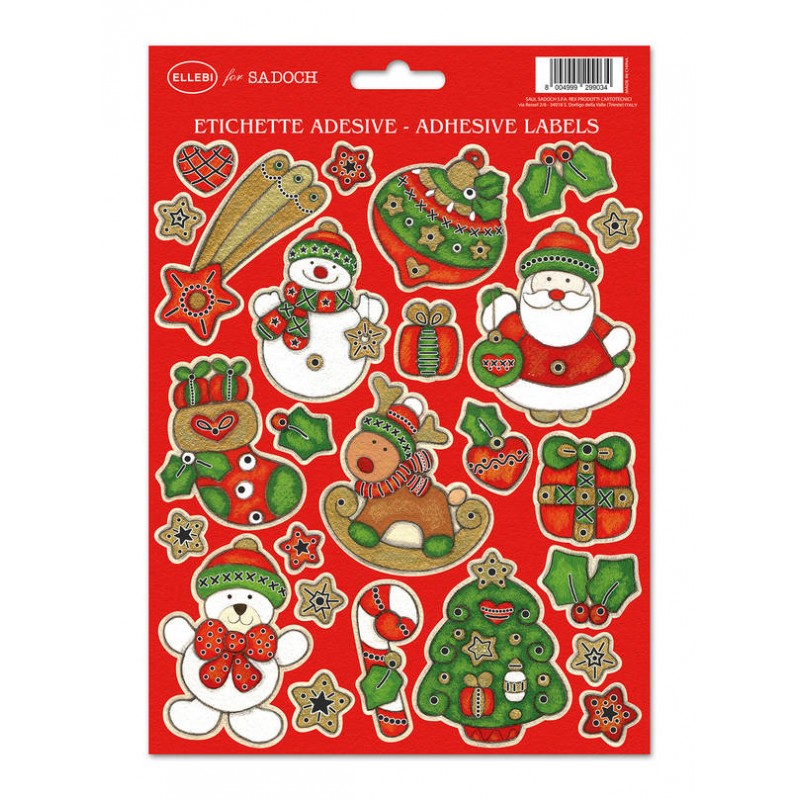 ETICHETTE NATALIZIE SOGGETTI ASS.TI 24x17cm ELLEBI