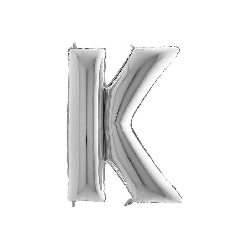 PALLONE MYLAR LETTERA K 40 102cm SILVER