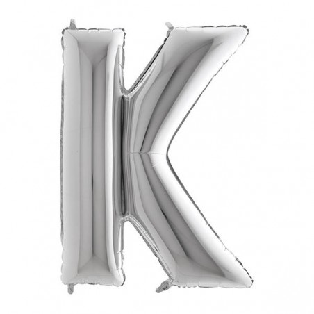 PALLONE MYLAR LETTERA K 40 102cm SILVER