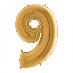 PALLONE NUMERO 9 MYLAR 102cm 40 ORO