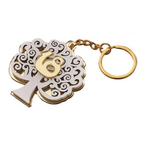 PORTA CHIAVI C/ALBERO VITA 18° ANNI PLEXI H.4cm 12pz
