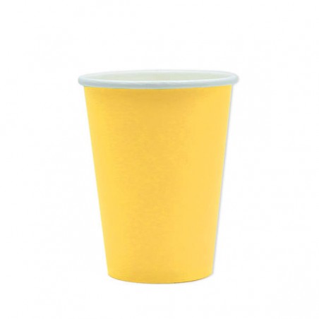 BICCHIERI 200cc ECOLOR BIODEGRADABILI GIALLO 25pz