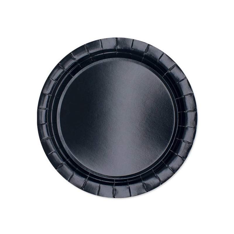 PIATTI PIANI ECOLOR BIODEGRADABILI 24cm NERO 25pz