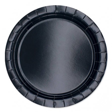 PIATTI PIANI ECOLOR BIODEGRADABILI 24cm NERO 25pz