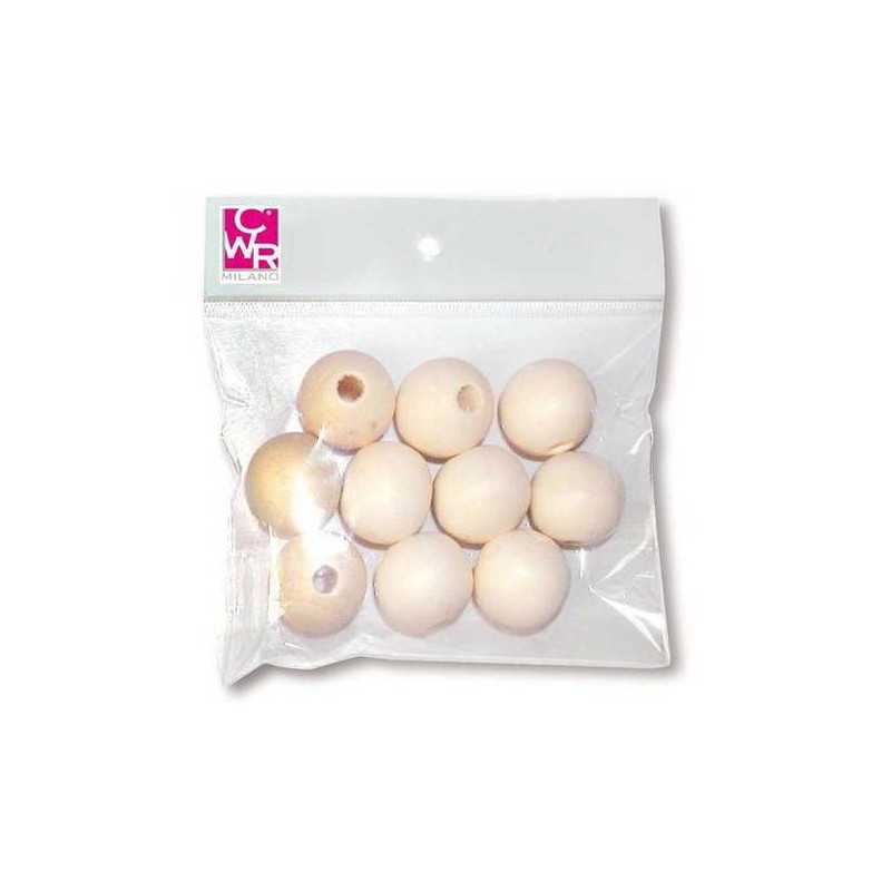 SFERE PERLE IN LEGNO ø3,5cm 3pz
