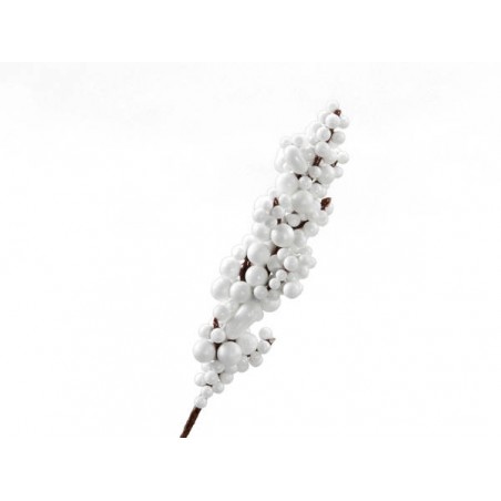 RAMO BACCHE BERRY STEMS WHITE 17cm 12pz